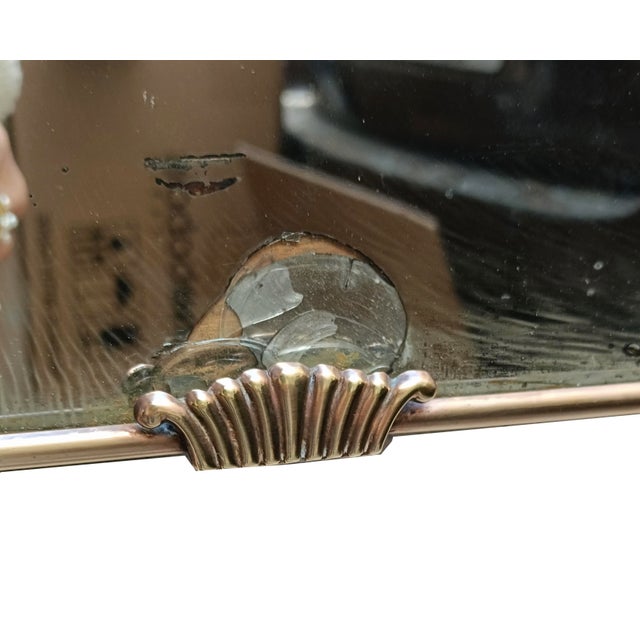 Gio Ponti Brass Shield-Shaped Wall Mirror by Gio Ponti, Italy, 1950s For Sale - Image 4 of 10