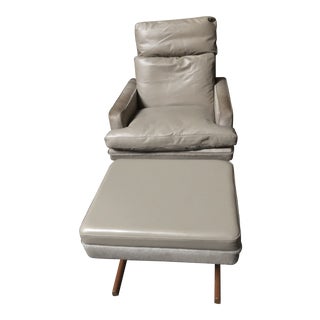 Frederick Kayser for Vatne Mobler Swivel Lounge Chair and Ottoman Newly Upholstered - 2 Piece Set For Sale