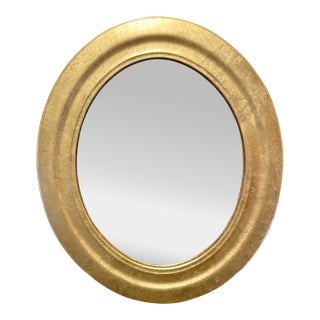 Oval Gilt Wood Mirror For Sale