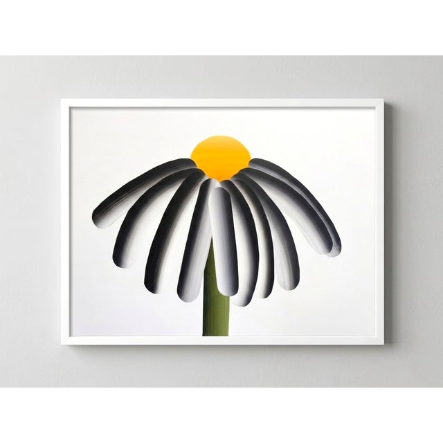 Original Contemporary Painting of Floral Botanical Black and White Daisy Collage on Paper For Sale - Image 4 of 4