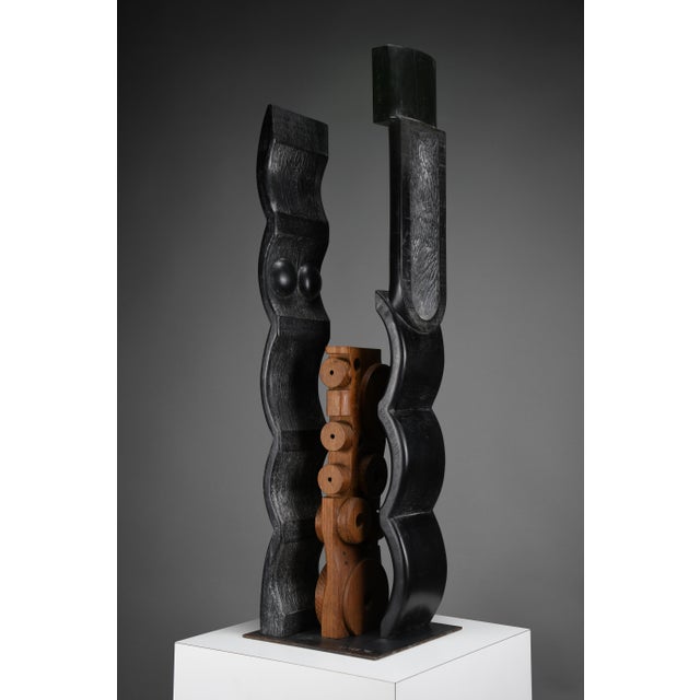 Alberto Cabiddu, Fratelli (Brothers) — Ebonized Wood Totemic Sculpture, 1998, Oak and Wood For Sale - Image 17 of 17