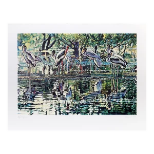 Storks, Fran Bull Screenprint, Signed and Numbered in Pencil