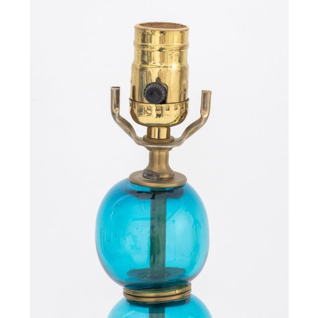 Mid-Century Modern Murano Glass Globe Lamps, Pair For Sale - Image 3 of 8