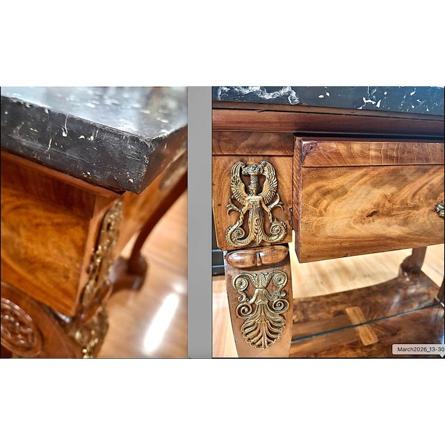 Empire Style Marble Top Console Table by Bedel & Cie of Paris For Sale - Image 18 of 18