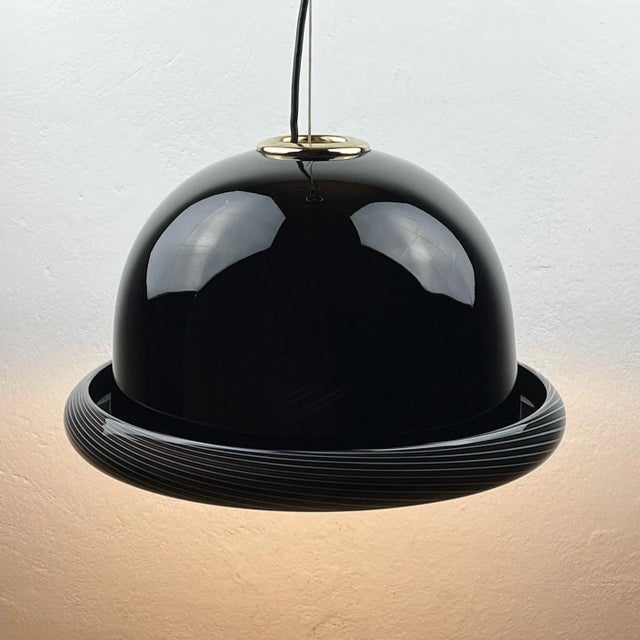 Black Vintage Italian Murano Black Pendant Lamp, 1960s For Sale - Image 8 of 18