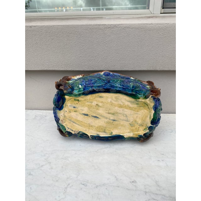 Ceramic Large French Majolica Palissy Jardiniere Circa 1880 For Sale - Image 7 of 7