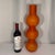 Late 20th Century Modern Global Views Tangerine “ Macchia” Mottled Art Glass Triple Gourd Totem Vase by Turtle and Crane - Palm Beach Regency Style For Sale - Image 10 of 11
