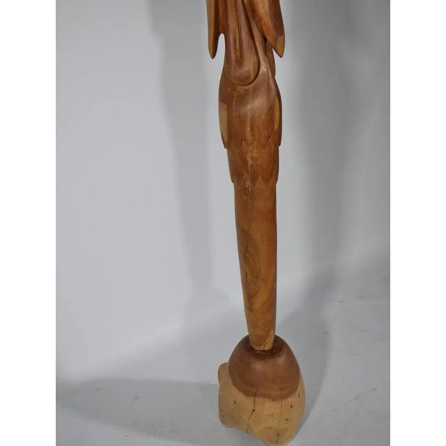 Large Teak Crane Sculpture, 1960s For Sale - Image 10 of 13