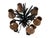 Charcoal Vintage Sculptural Tole Metal Six Arm Pineapple Chandelier For Sale - Image 8 of 9