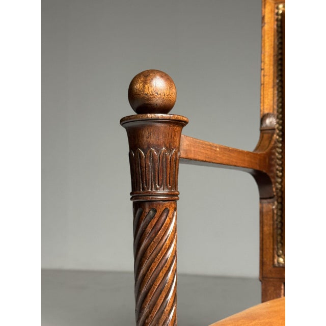 Animal Skin French Armchair in Leather, 19th Century For Sale - Image 7 of 18