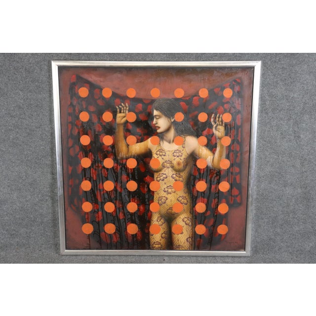 Large Contemporary Signed on Canvas "La Desmemoriada" by Roberto Marquez For Sale - Image 4 of 11