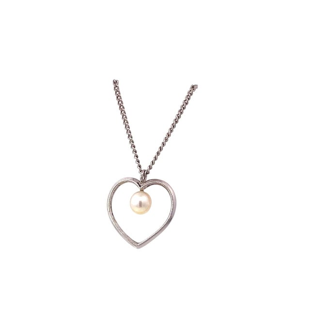 1990s Mikimoto Estate Akoya Pearl Necklace 16" Sterling Silver For Sale - Image 4 of 5
