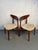 A stylish pair of 404-85 MCM dining chairs Attributed to Stanley. Crafted in warm walnut with comfortable upholstered...
