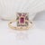 2.8ct Raspberry Garnet Ring With Natural Diamond Accents: Solid 14k Gold 9x7mm, Size 6.75 For Sale In Columbus - Image 6 of 7