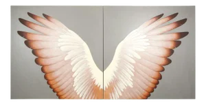 Double Wings Paintings By Lynn Curlee - a Pair