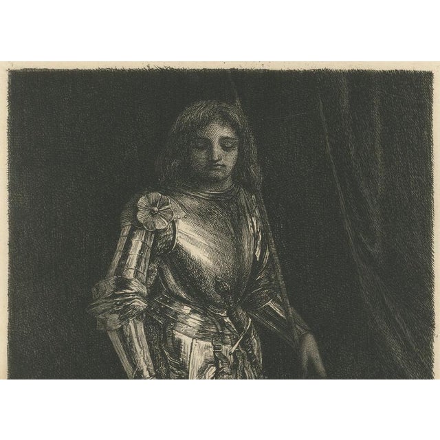 Paul Rajon, A Man in Armor, 1875, Etching For Sale - Image 4 of 9
