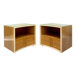 Pair of MCM Paul Frankl for Johnson Furniture Curved Nightstands For Sale