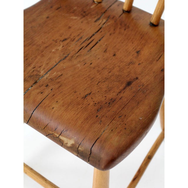 Antique Plank Seat Chair For Sale - Image 12 of 12