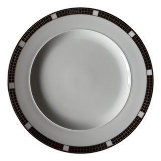 Quadri Black Dinner Plate by Bulgari for Rosenthal, 1990s For Sale