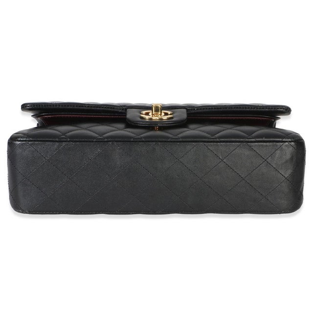 1950s Black Quilted Lambskin Medium Classic Double Flap Bag For Sale - Image 5 of 9