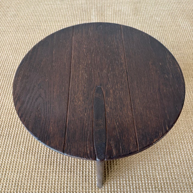 Reclaimed Elm Side Table - Walnut Finish For Sale - Image 9 of 10