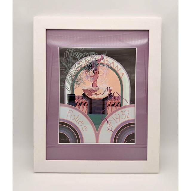 Art Deco Late 20th Century Art Deco Framed Lithograph “Copacabana Folies of 1932” by Harry Wysocki – Glamour Showgirl Print For Sale - Image 3 of 5