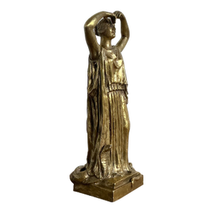 Vintage Italian 19th Century Polished Bronze of Peplophoros