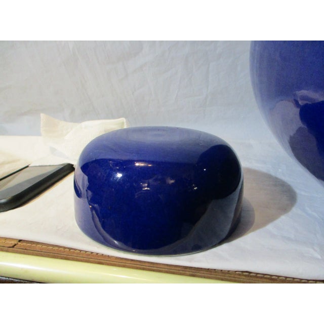 Ceramic Antique Chinese Blue Glazed Porcelain Ginger Jar For Sale - Image 7 of 10