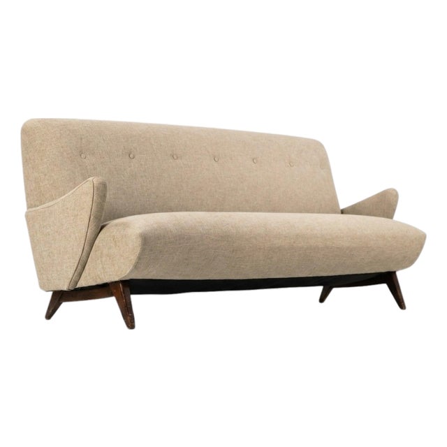 Attributed to Jens Risom Model 37 Early Vintage Mid Century Modern Sofa C. 1940s For Sale