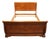 Collezione Europa Traditional Queen Size Sleigh Bed With Diamond Bookmatched Veneer - Cherry Finish For Sale