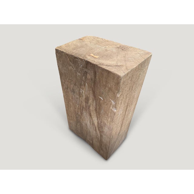 Andrianna Shamaris Sculptural Teak Wood Side Table or Pedestal For Sale - Image 16 of 18