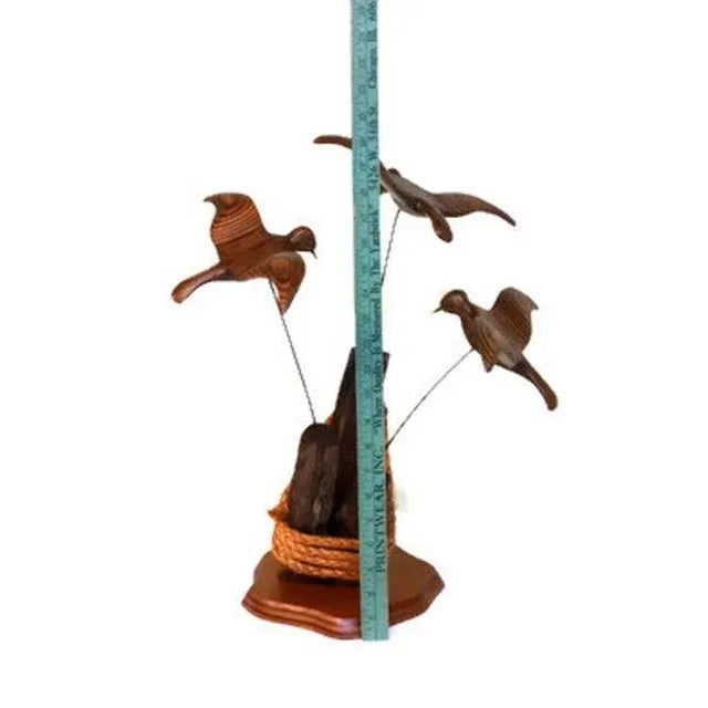 Mid Century Kinetic Wood Flying Birds For Sale - Image 4 of 5