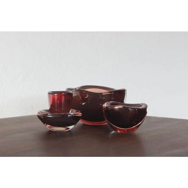 Orrefors Glass Selena Bowl by Sven Palmqvist for Orrefors, 1950s, Set of 4 For Sale - Image 4 of 7