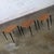 Mid-20th Century MCM Stacking Tables Walnut Veneer Tops Brass and Ebonized Legs Set of 3 For Sale - Image 13 of 18