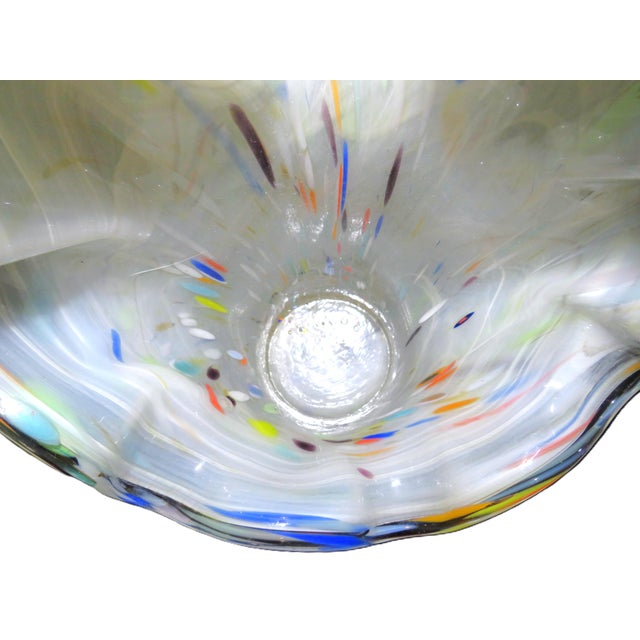 Mid 20th Century Large 18" Italian Murano Vase Mid Century Modern "Confetti" White Glass - #2 For Sale - Image 5 of 6