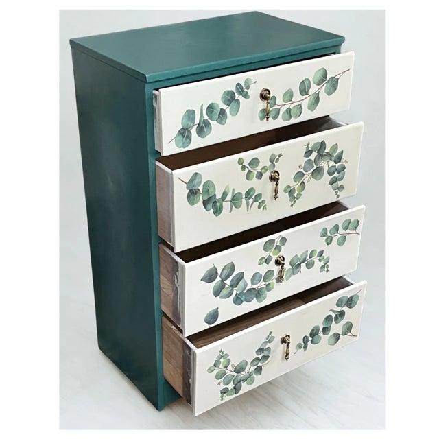 Botanical Themed Pine Chest of Drawers / Dresser For Sale - Image 4 of 4