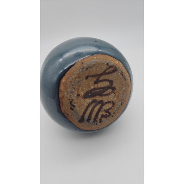 Blue Mid 20th Century Studio Pottery Weed Pot For Sale - Image 8 of 9