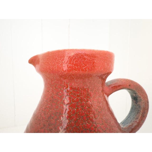 Vintage French Accolay Ceramic Pitcher in Red Crackle Glaze, 1960s For Sale - Image 16 of 18