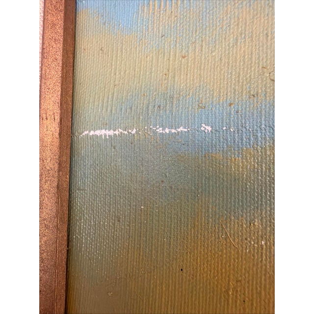 Vintage Original Oil Painting Pioneer Wagon River Crossing Dawn Signed Horman For Sale - Image 4 of 14