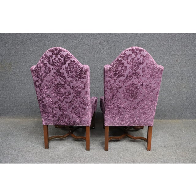 Pair of William & Mary Style Wingback Chairs For Sale - Image 13 of 16