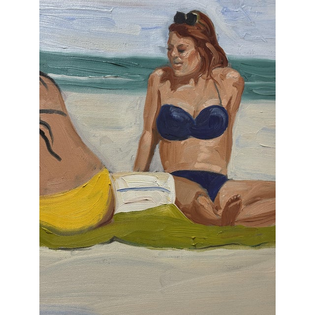 Girl Trip Coastal Oil Painting For Sale - Image 4 of 6