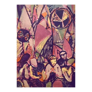 1960s Kay Yares Only on Sunday Woodblock