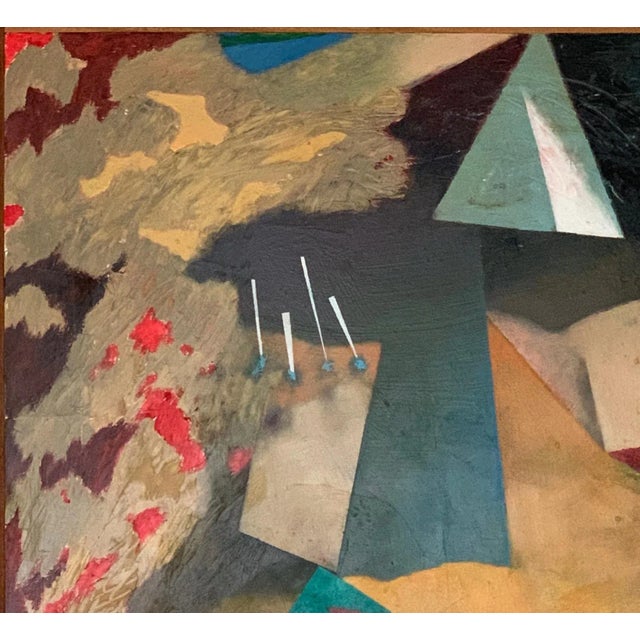 Abstract 1997 "Blue Heaven" Abstract Oil Painting on Canvas Bill Shields Chicago Academy of Fine Art For Sale - Image 3 of 7