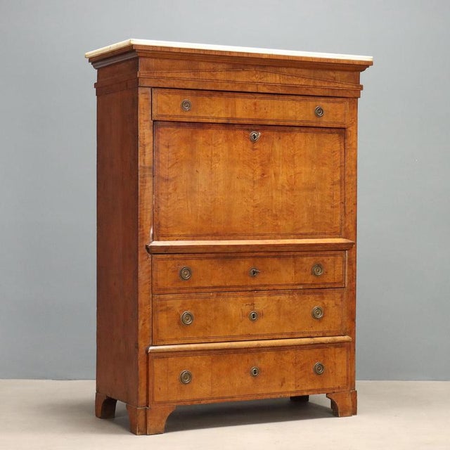 Biedermeier Secretary in Lemonwood and Ebony For Sale - Image 16 of 16