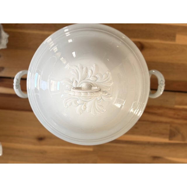 French Large Antique French White Ironstone Soup Tureens — Creil Et Montereau, 19th Century For Sale - Image 3 of 9
