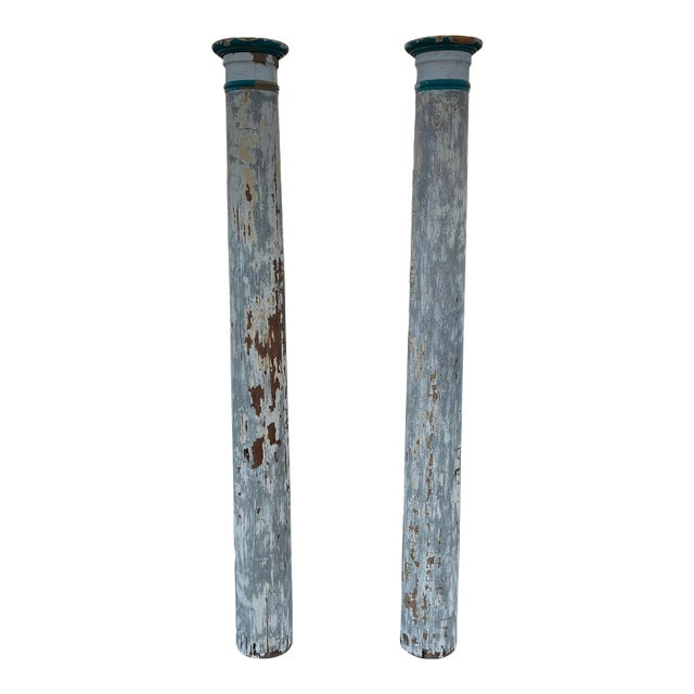 Pair of American Hardwood Architectural Columns Circa Late 19th Century For Sale