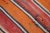 Textile 1960s Rustic & Primitive Hand Knotted Wool Striped Kilim Rug For Sale - Image 7 of 9