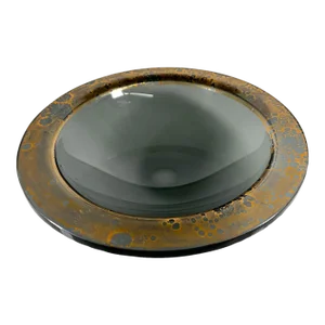 1960s Studio Murano Bowl Smoke Glass Speckled Gold Italy