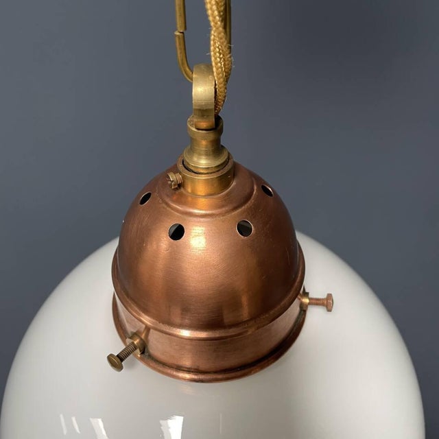 Opaline Glass Bulb Lamp with Copper Furrant For Sale - Image 13 of 18