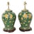 Vintage Brunschwig & Fils Hand-Painted Green Ceramic Pig Table Lamps - Pair For Sale